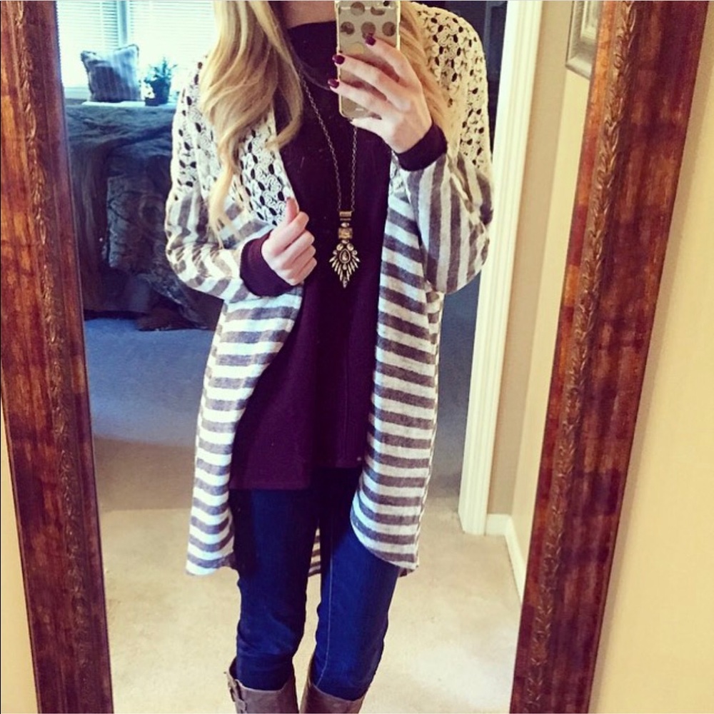 Stripped brown sweater